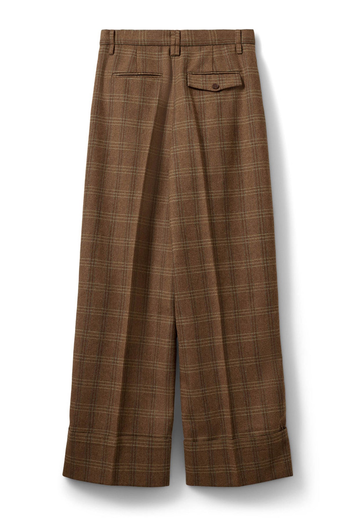 Rosanasw Checked Wide Leg Trou Maple Brown Check - S263211