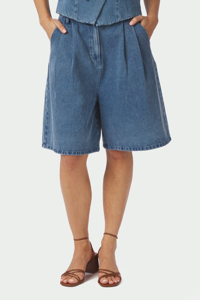 Rosel Denim Shorts Blue - 168984 Thumbnail