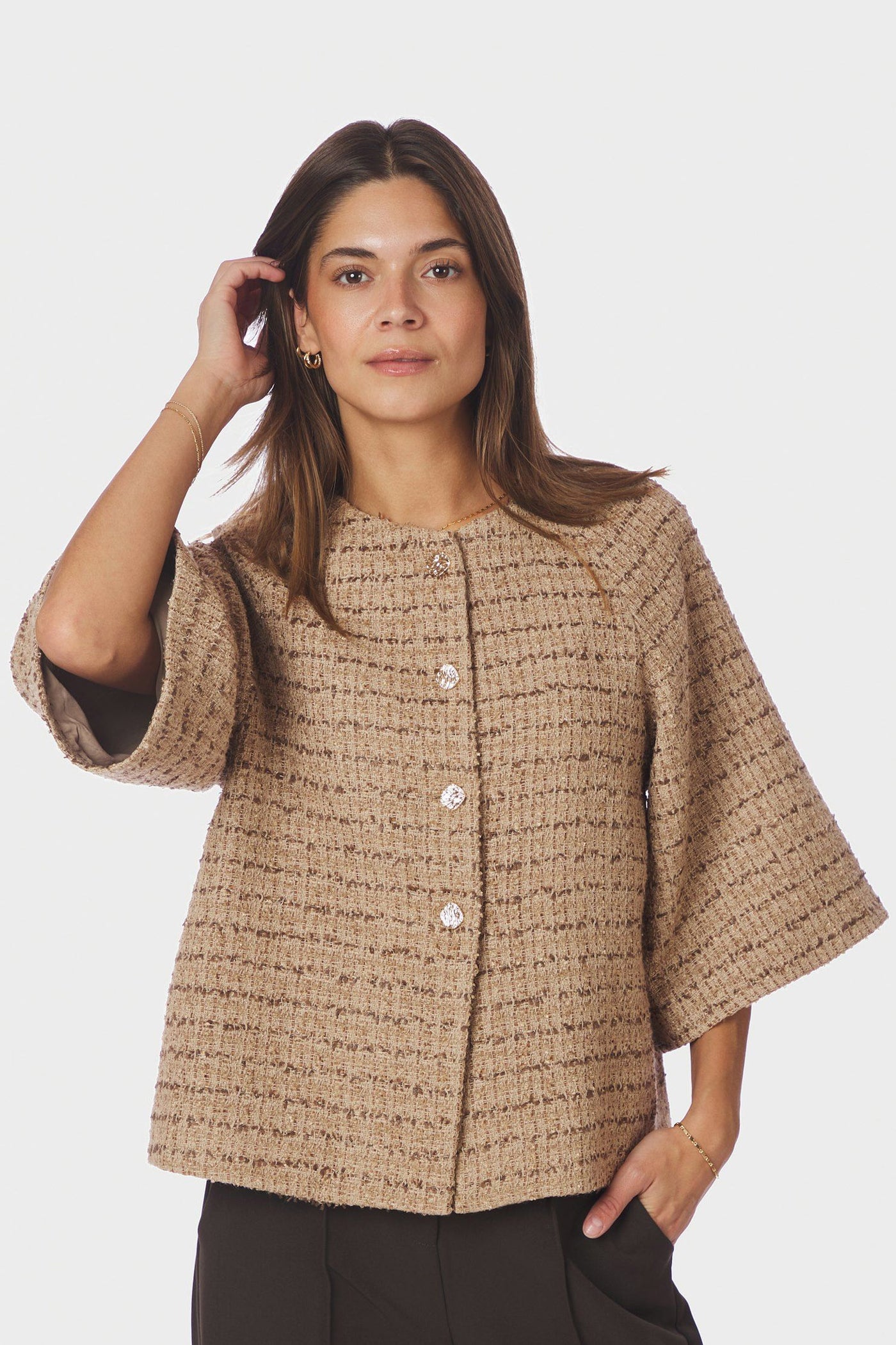 Rosella Boucle Mini Jacket TAUPE - 166488