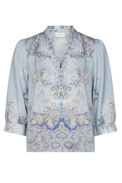 Roselle Artist Paisley Blouse Light Blue - 165558 Thumbnail
