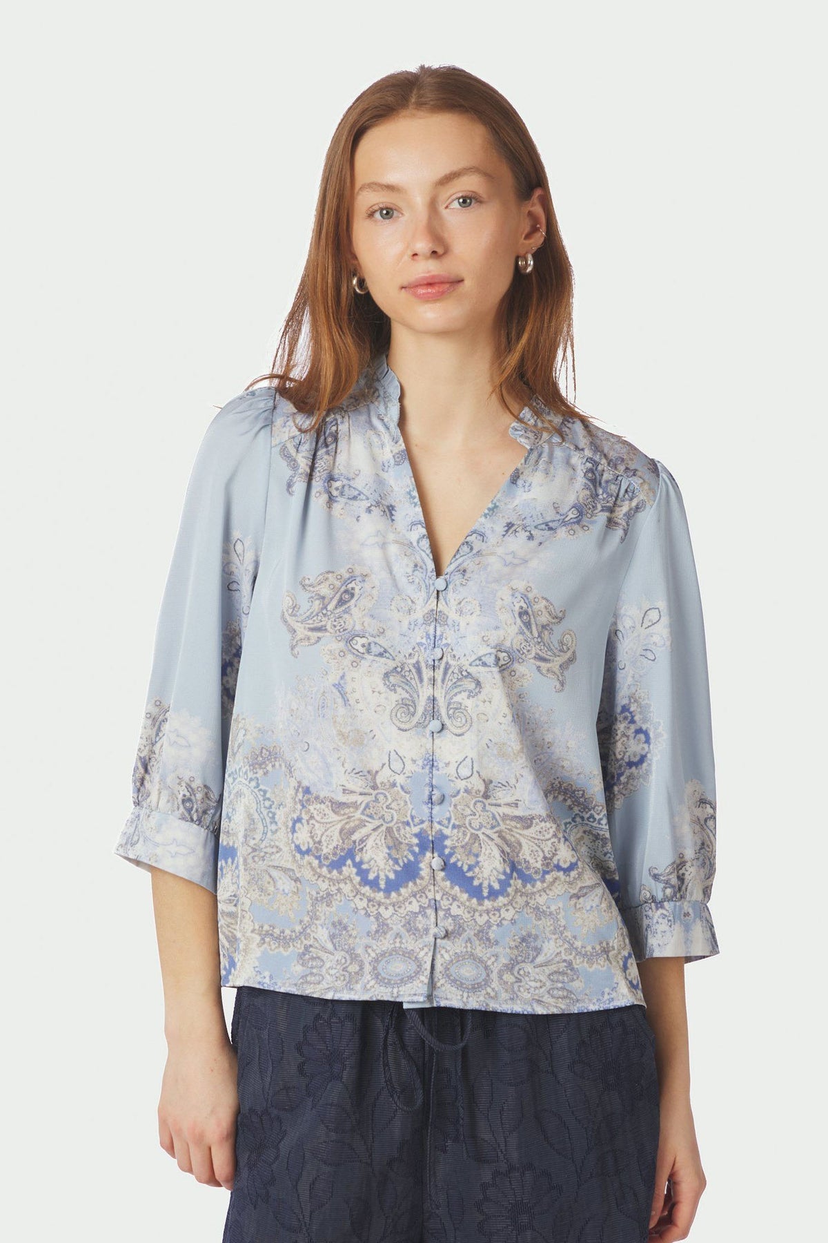 Roselle Artist Paisley Blouse Light Blue - 165558