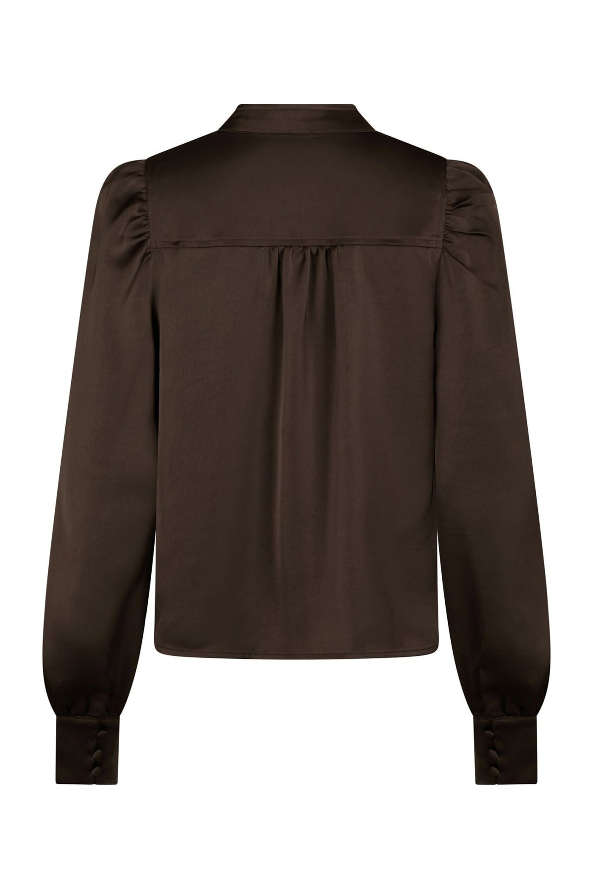 Rosslyn Heavy Sateen Blouse Dark brown - 163769