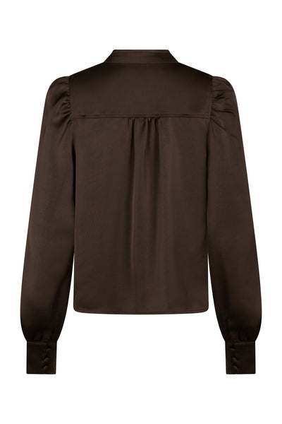 Rosslyn Heavy Sateen Blouse Dark brown - 163769 Thumbnail