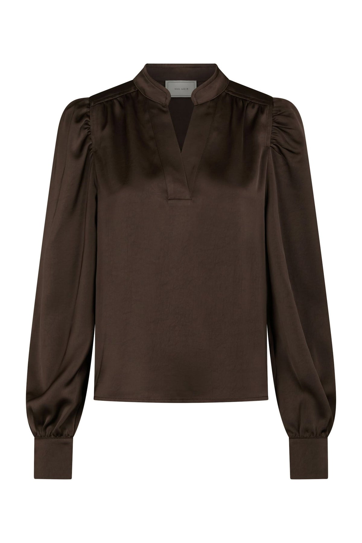 Rosslyn Heavy Sateen Blouse Dark brown - 163769