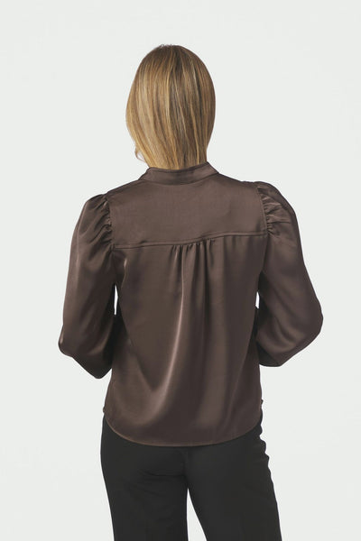 Rosslyn Heavy Sateen Blouse Dark brown - 163769 Thumbnail