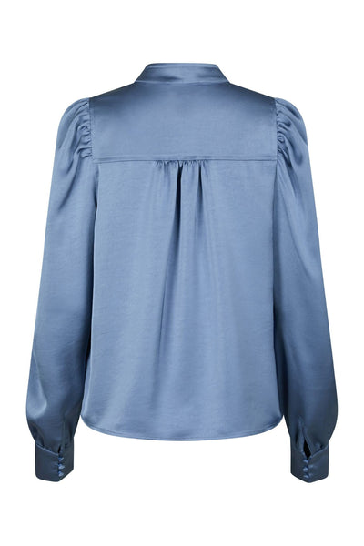 Rosslyn Heavy Sateen Blouse Smoke Blue - 163769 Thumbnail