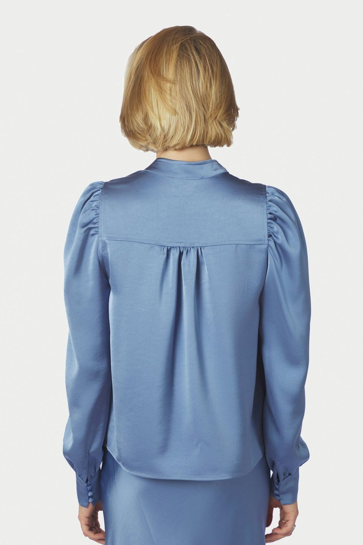 Rosslyn Heavy Sateen Blouse Smoke Blue - 163769