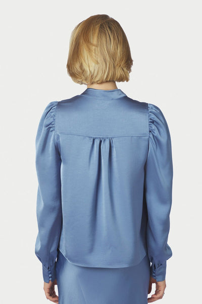 Rosslyn Heavy Sateen Blouse Smoke Blue - 163769 Thumbnail