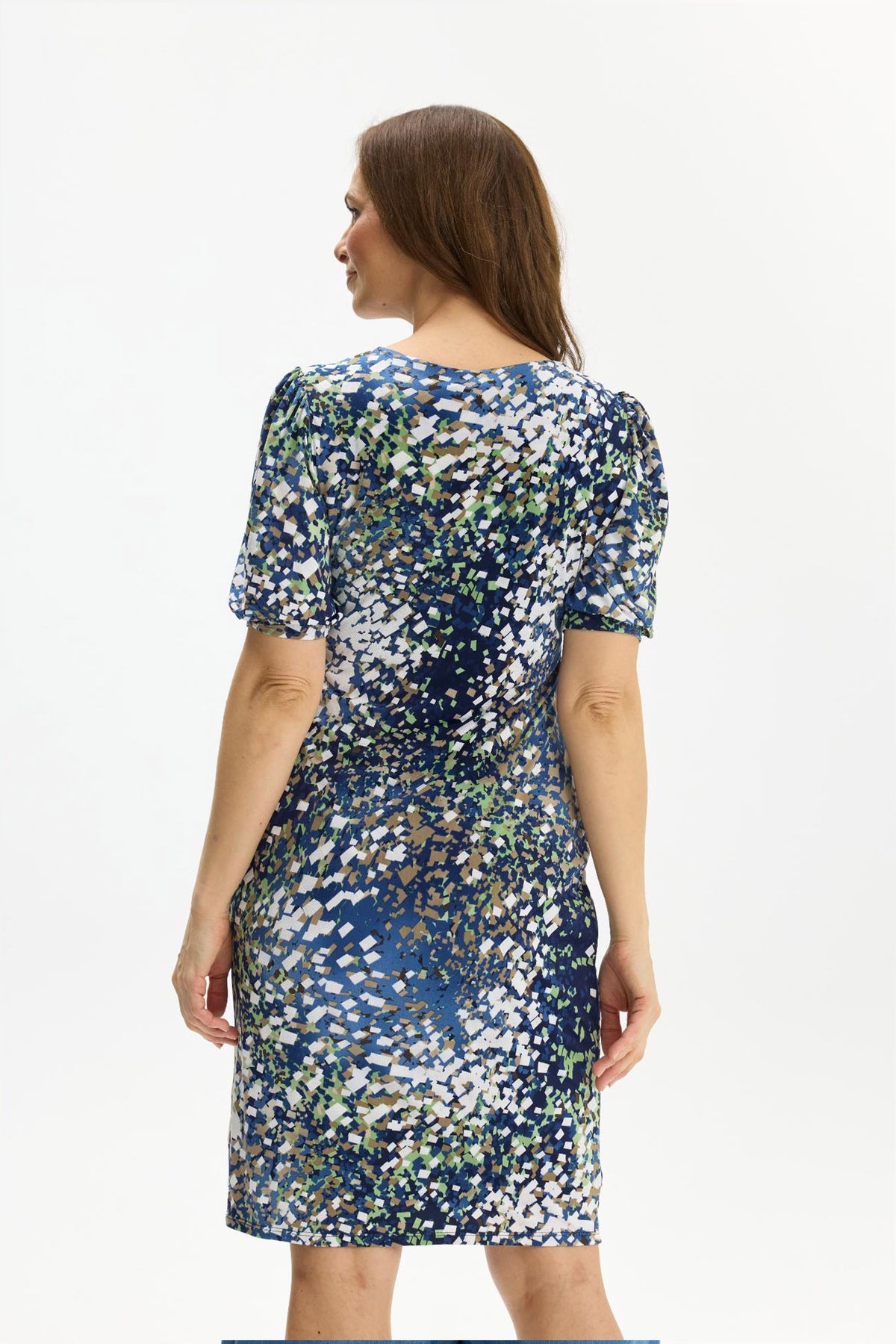 Rosy dress 1/2 sleeves Multi green - 17094