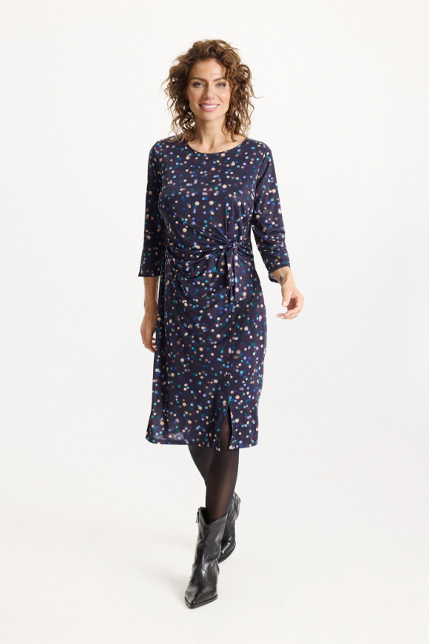 Rosy dress 3/4 sleeves Multi Blue - 16873