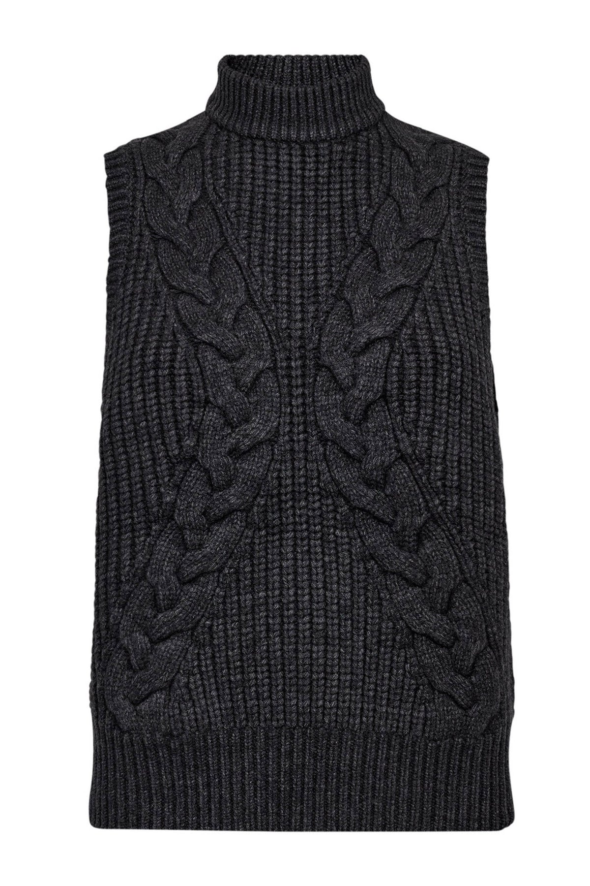 RowCC Cable Knit Top 140-Dark Grey - 32242