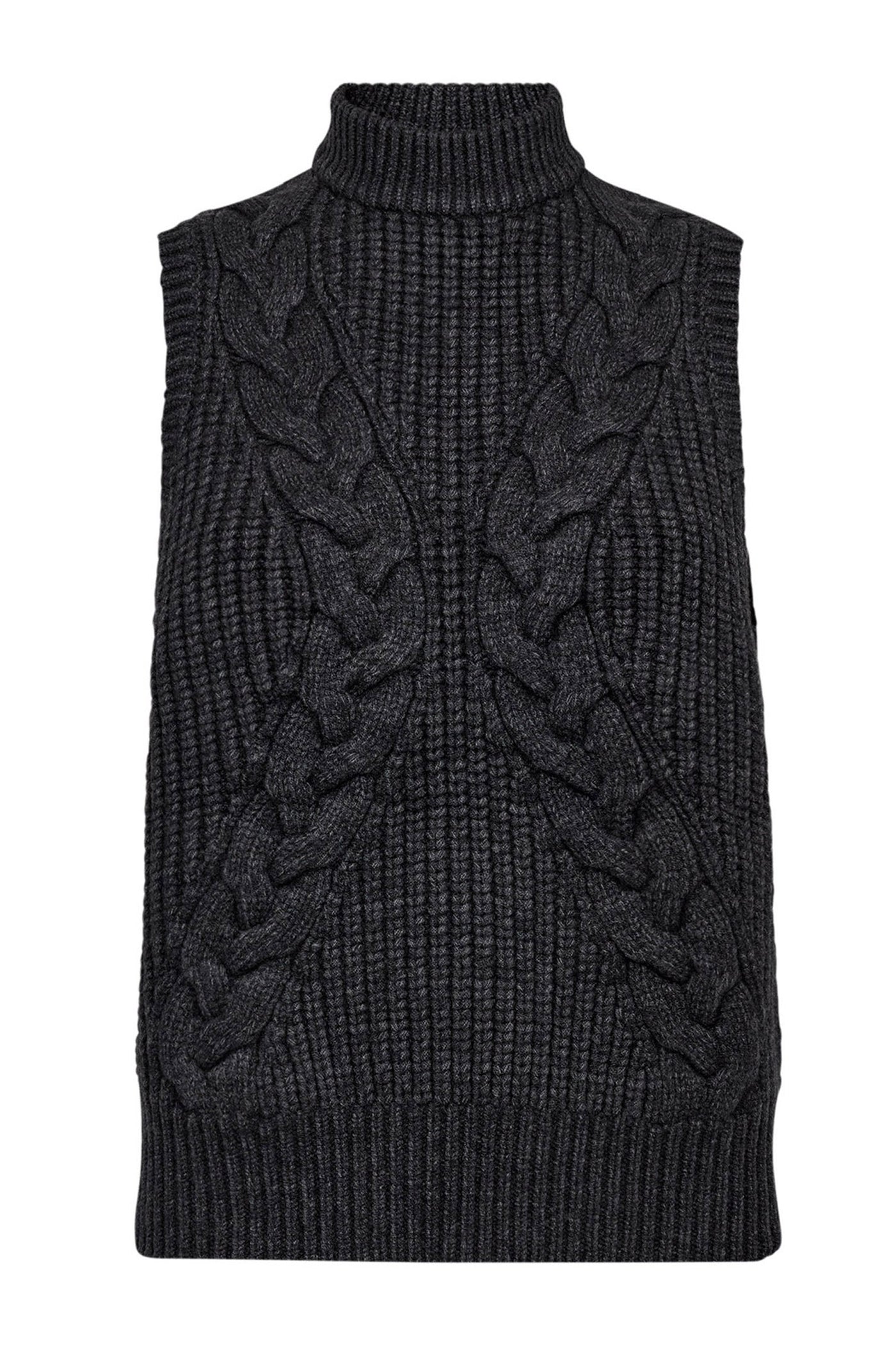 RowCC Cable Knit Top 140-Dark Grey - 32242