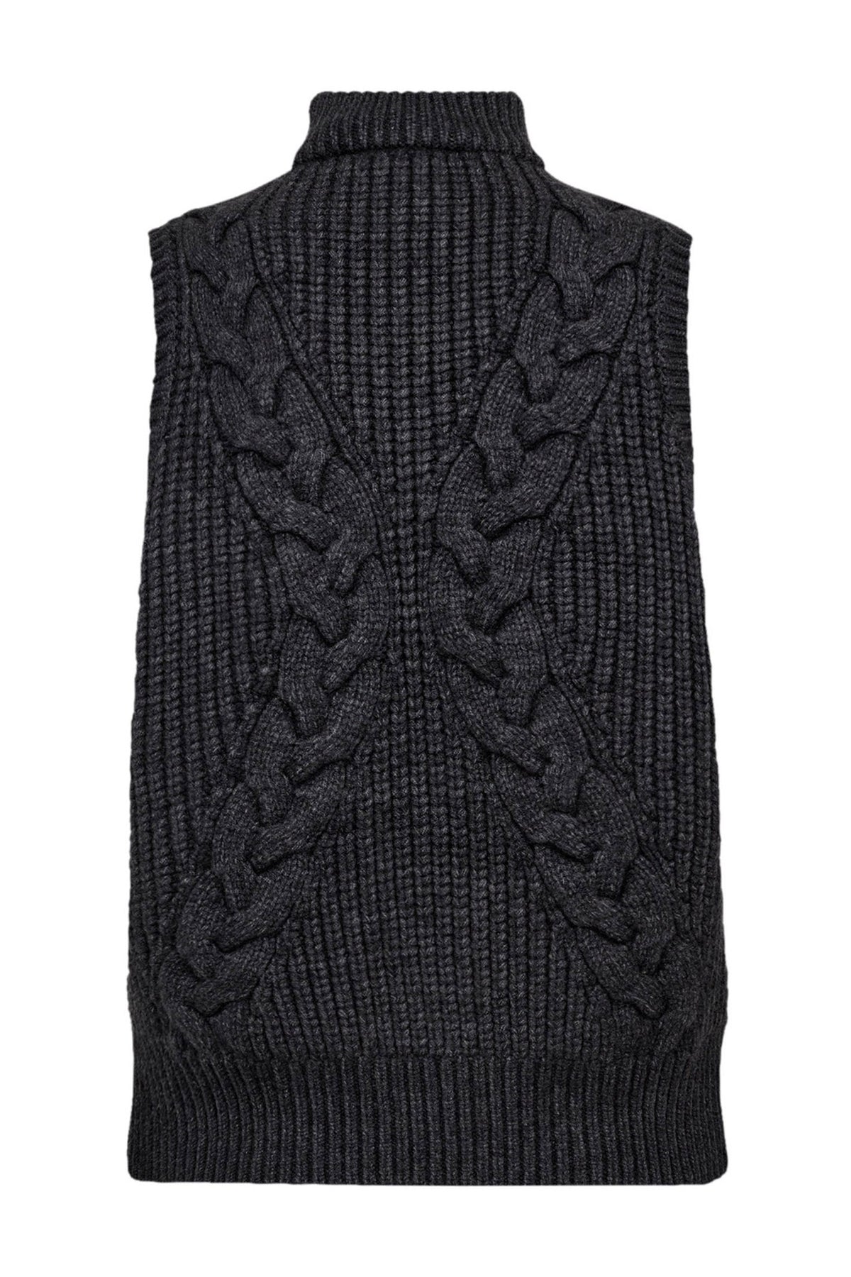 RowCC Cable Knit Top 140-Dark Grey - 32242