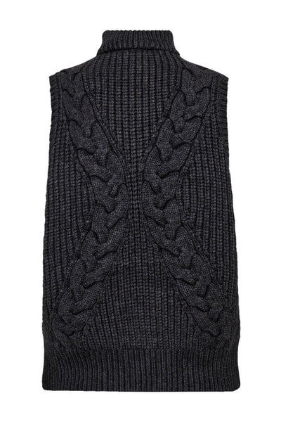 RowCC Cable Knit Top 140-Dark Grey - 32242 Thumbnail