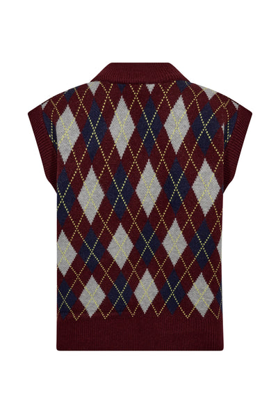 RowCC Check Vest 87-Winered - 32213 Thumbnail
