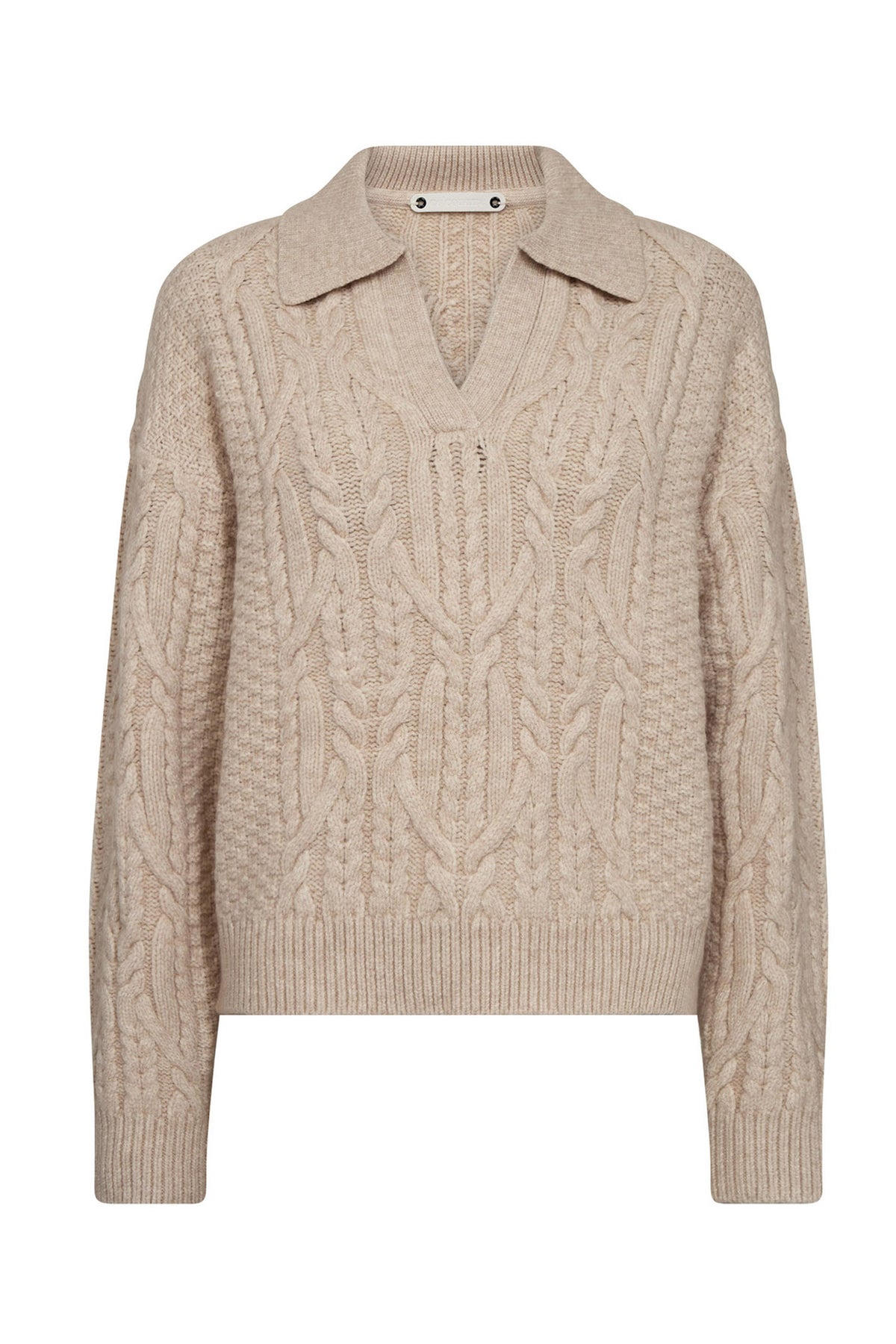 RowCC Collar Cable Knit 100-Creme - 32204