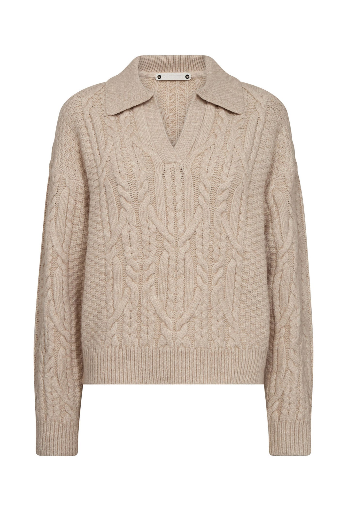 RowCC Collar Cable Knit 100-Creme - 32204