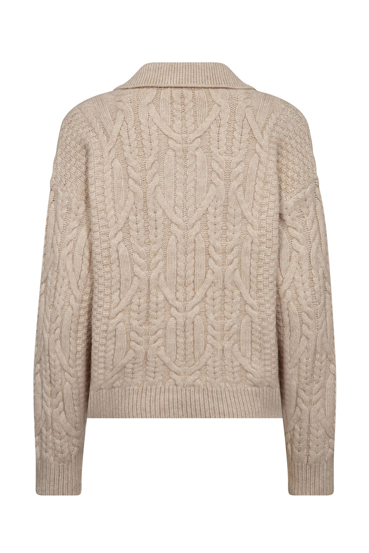 RowCC Collar Cable Knit 100-Creme - 32204