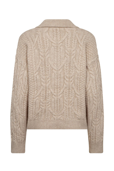 RowCC Collar Cable Knit 100-Creme - 32204 Thumbnail