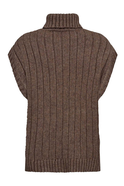 RowCC Oversize Cable Knit Vest 154-Walnut - 32222 Thumbnail