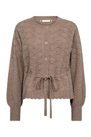 RowCC Pointelle Tie Cardigan 127-Champagne - 32241