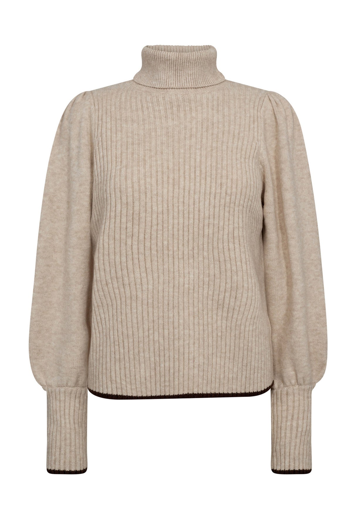 RowCC Puff Rib Roll Neck 100-Creme - 32209