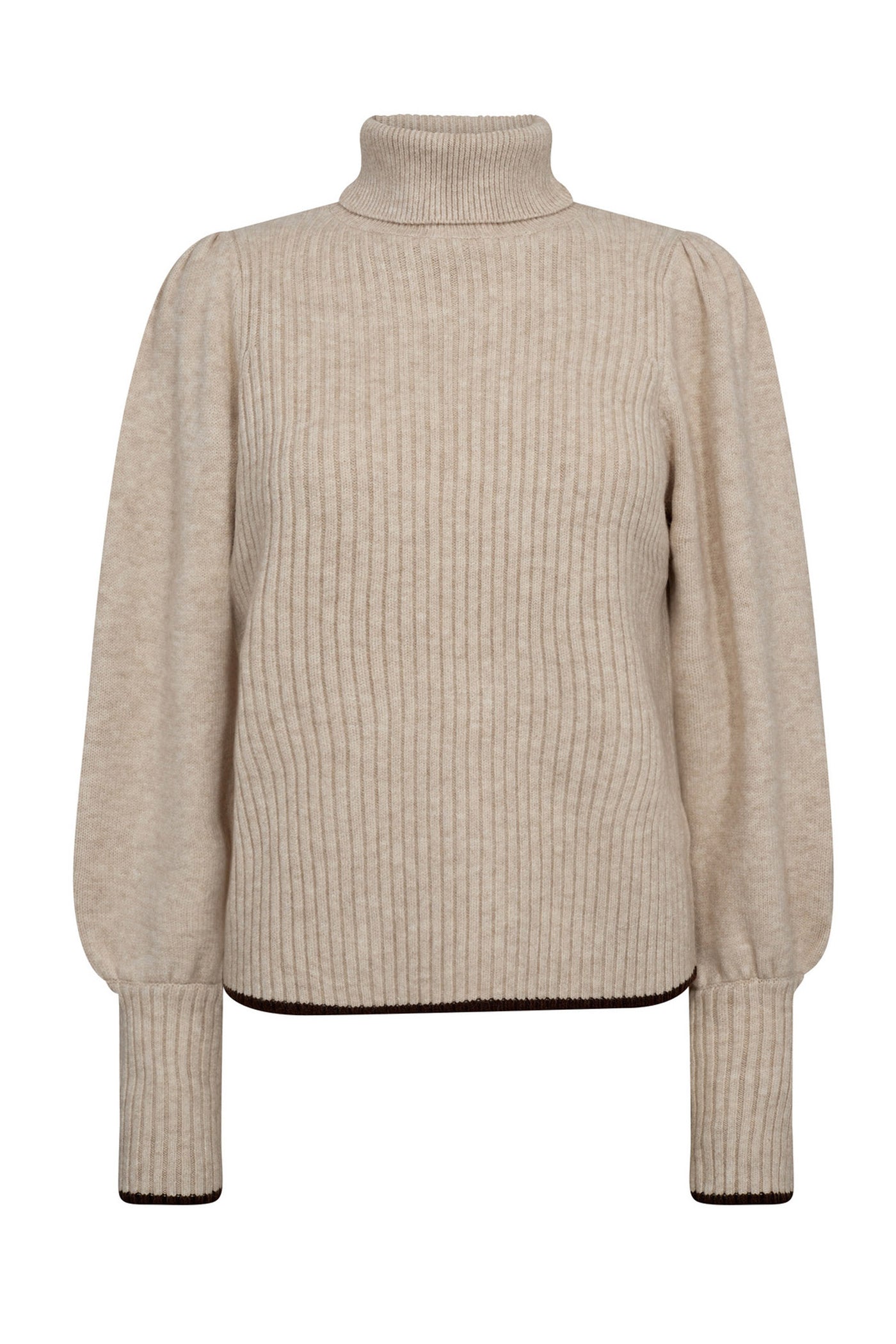 RowCC Puff Rib Roll Neck 100-Creme - 32209