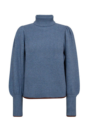 RowCC Puff Rib Roll Neck 17-Blue