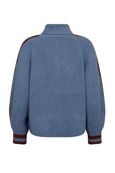 RowCC Roll Neck Rib Knit 17-Blue - 32202 Thumbnail