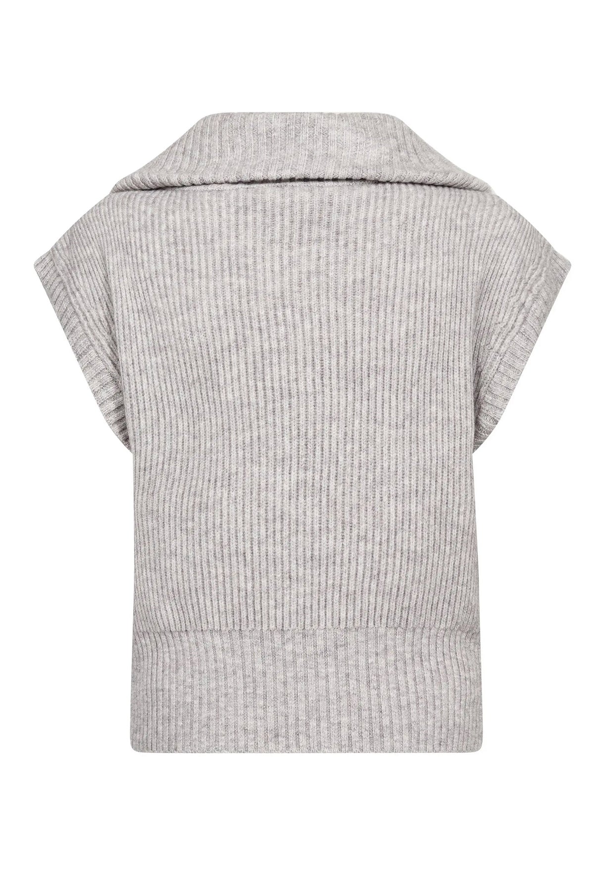 RowCC Zip Knit Vest 65006-Grey Melange - 500028