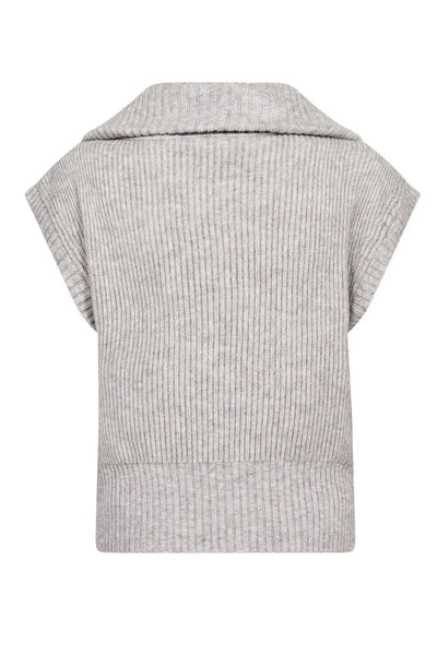 RowCC Zip Knit Vest 65006-Grey Melange - 500028 Thumbnail