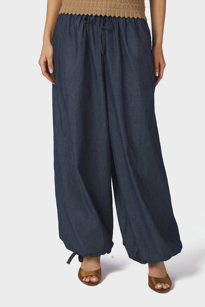 Roxane Balloon Denim Pants Blue - 169312 Thumbnail