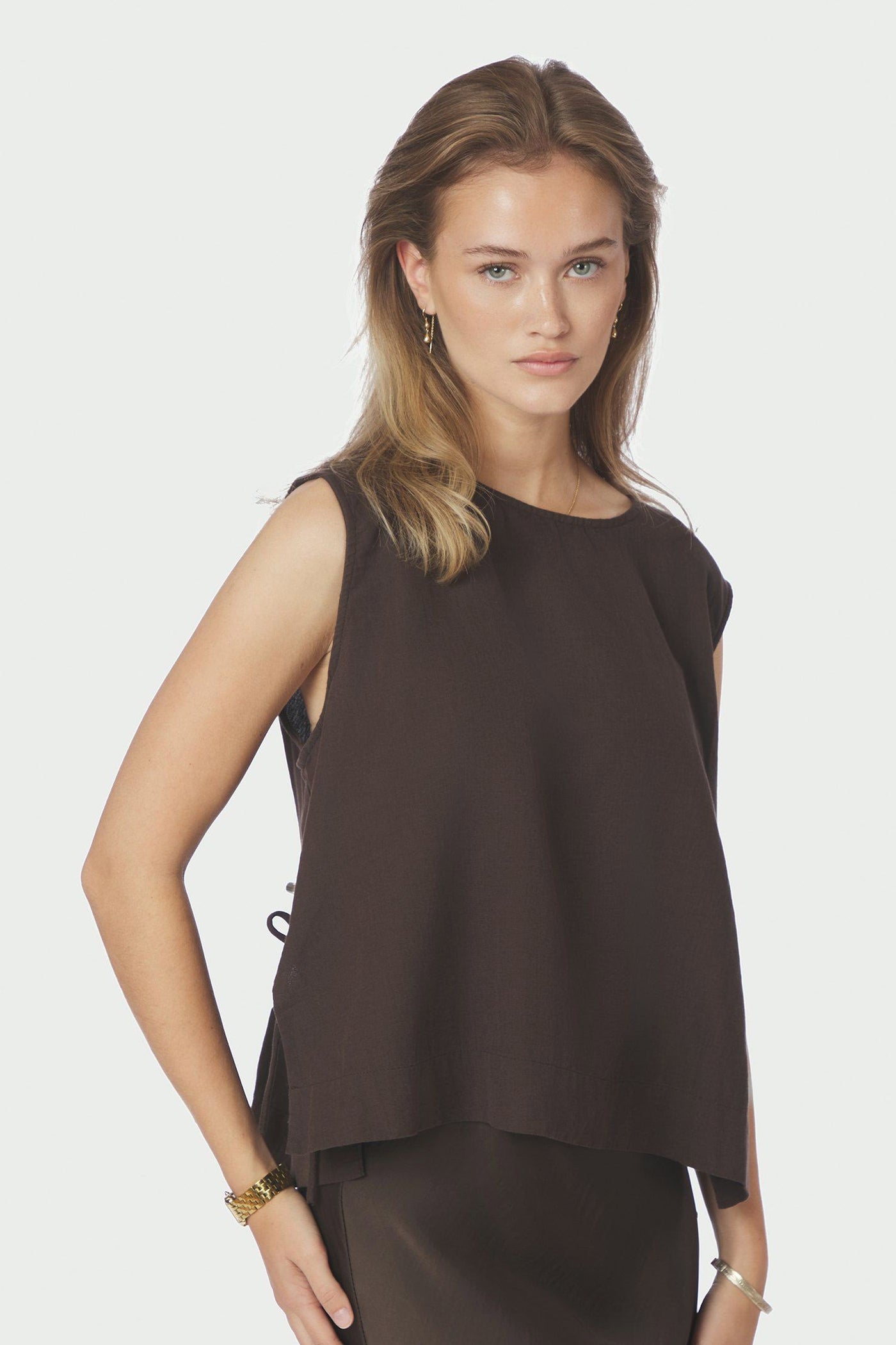 SVETLANA LINEN Dark brown
