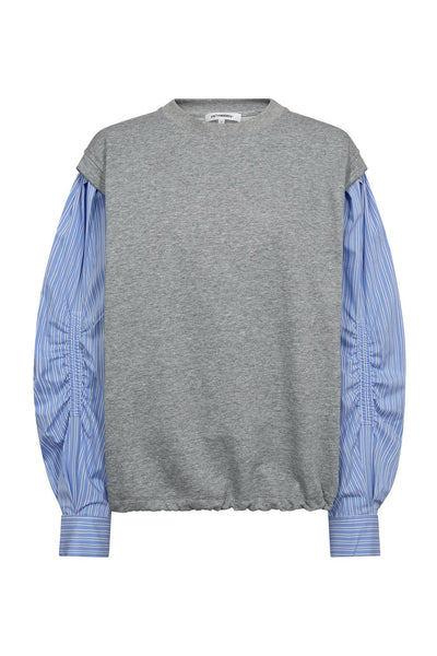 SabinaCC Mix Shirt Sweat 138-Light Grey - 47010 Thumbnail