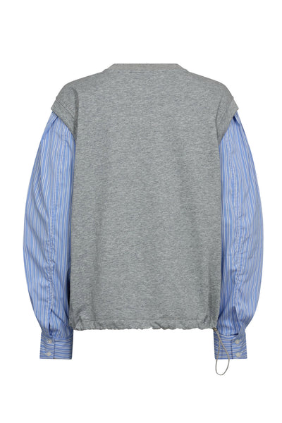 SabinaCC Mix Shirt Sweat 138-Light Grey - 47010 Thumbnail