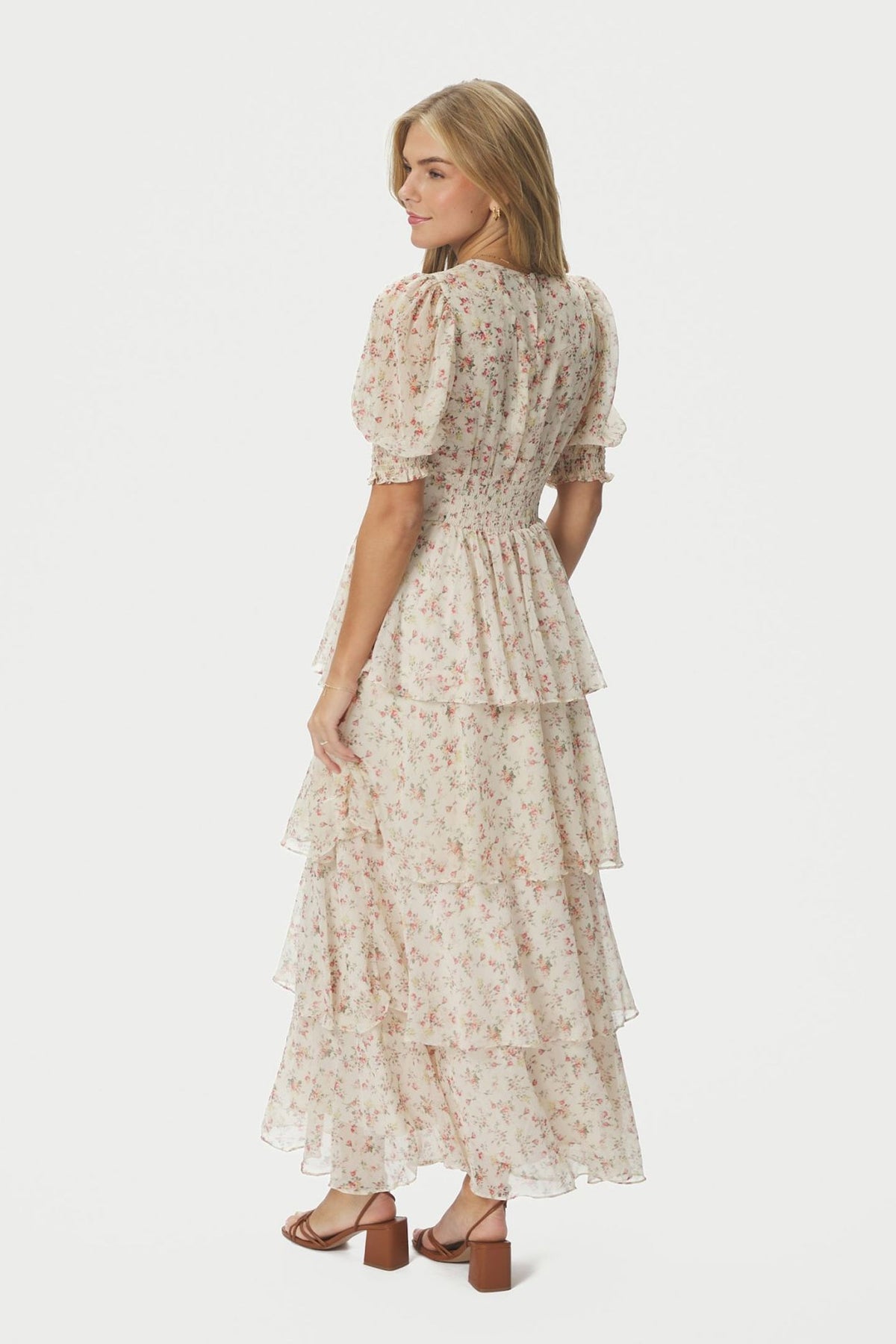 Sable Meadow Printed Dress Creme - 167707