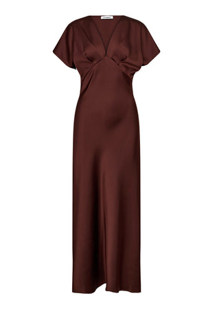 SafiraCC V-Dress 145-Dark Brown - 36565