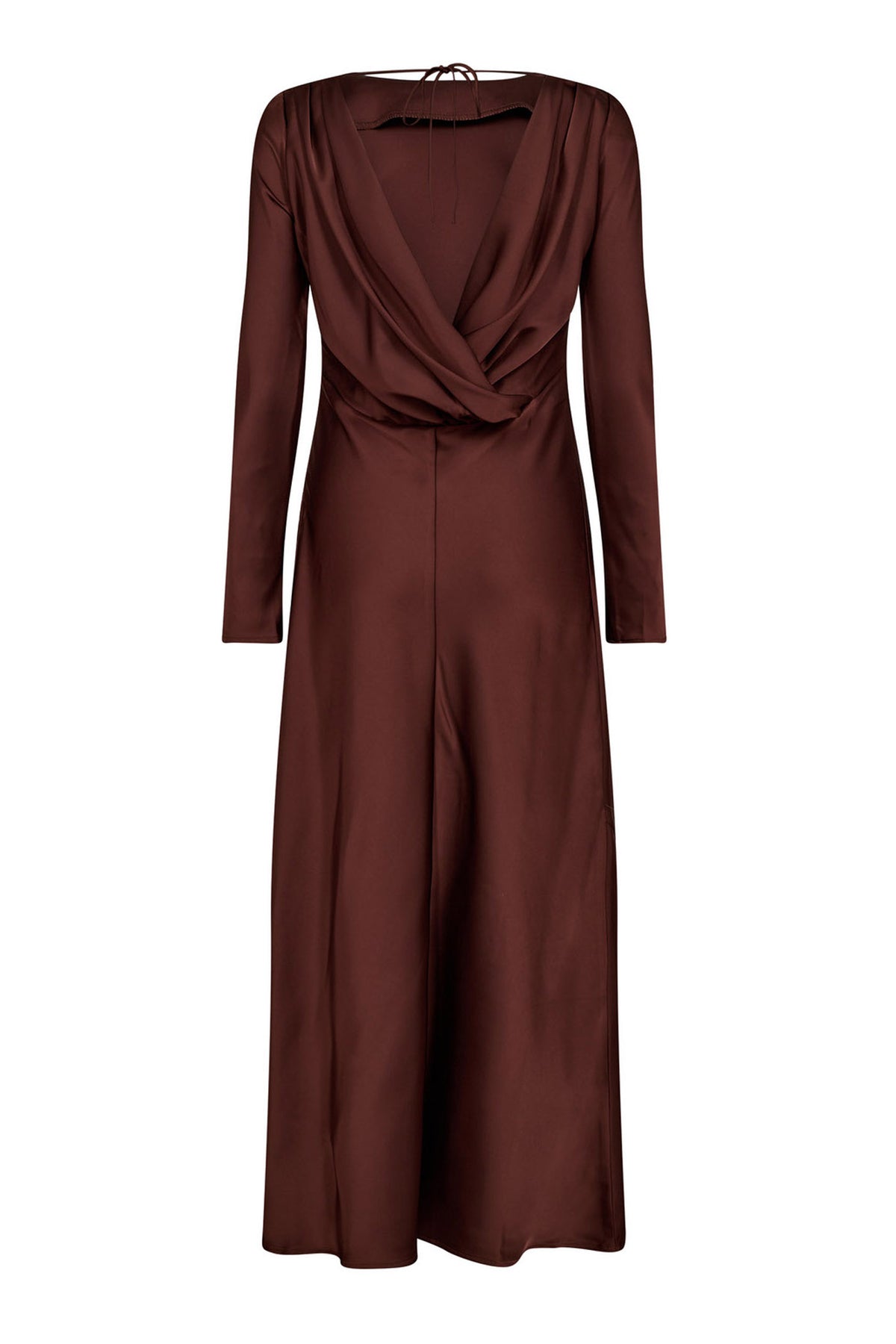 SafiraCC Waterfall Back Dress 145-Dark Brown - 36564