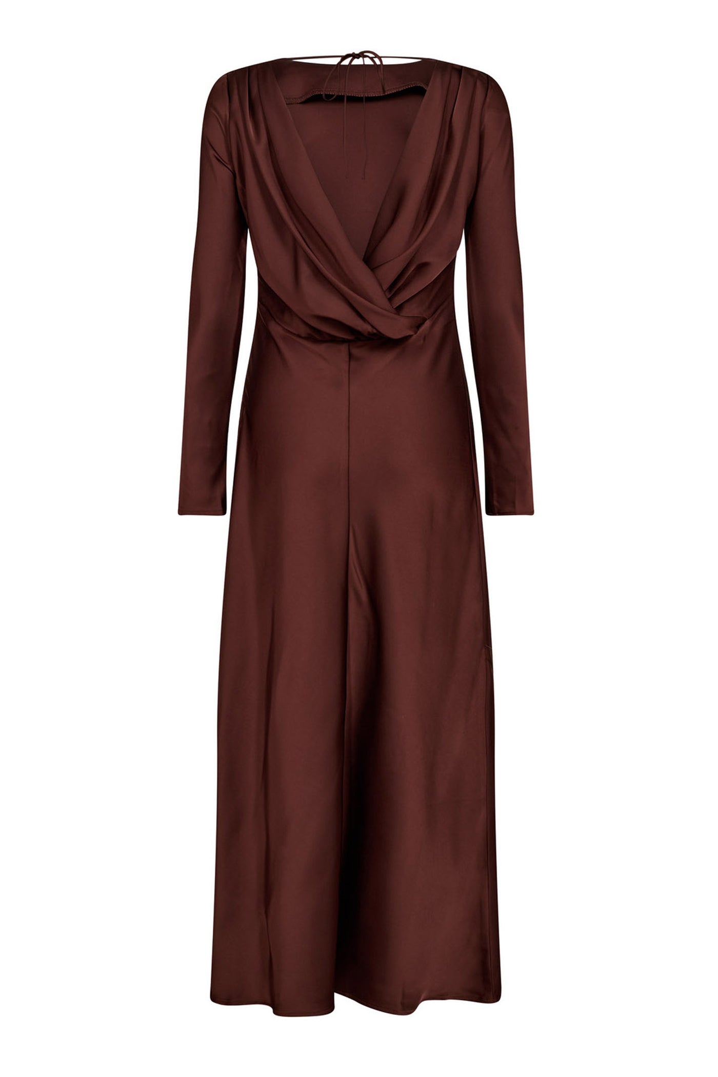 SafiraCC Waterfall Back Dress 145-Dark Brown - 36564