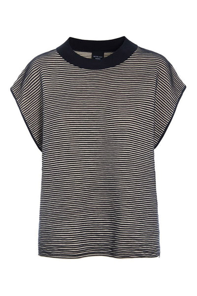 Saku bluse med bieser BLACK/IVORY - 261-1073-5743 Thumbnail
