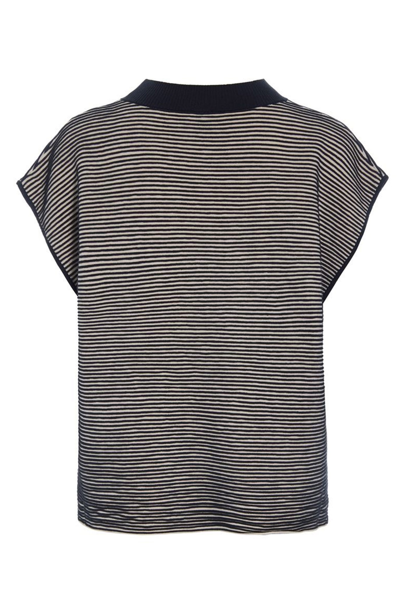 Saku bluse med bieser BLACK/IVORY - 261-1073-5743