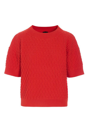 Saku kortærmet bluse Fiery Red - 261-1073-5747