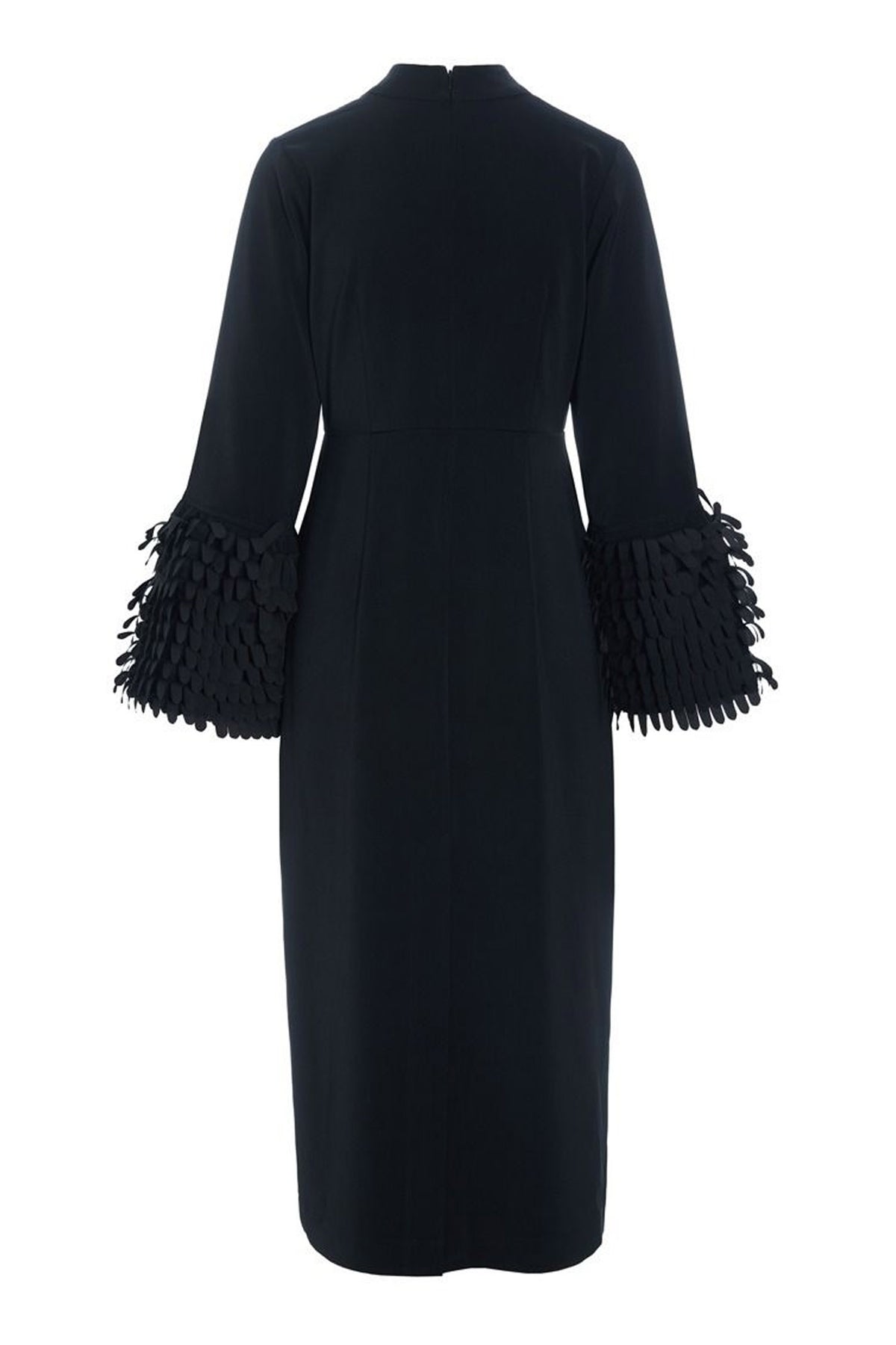 Sakura stretch kjole med flæse Black - 259-2454-5493
