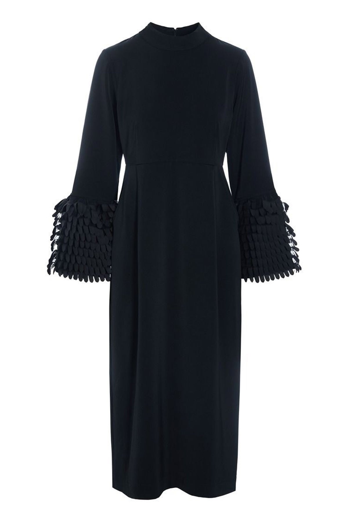 Sakura stretch kjole med flæse Black - 259-2454-5493