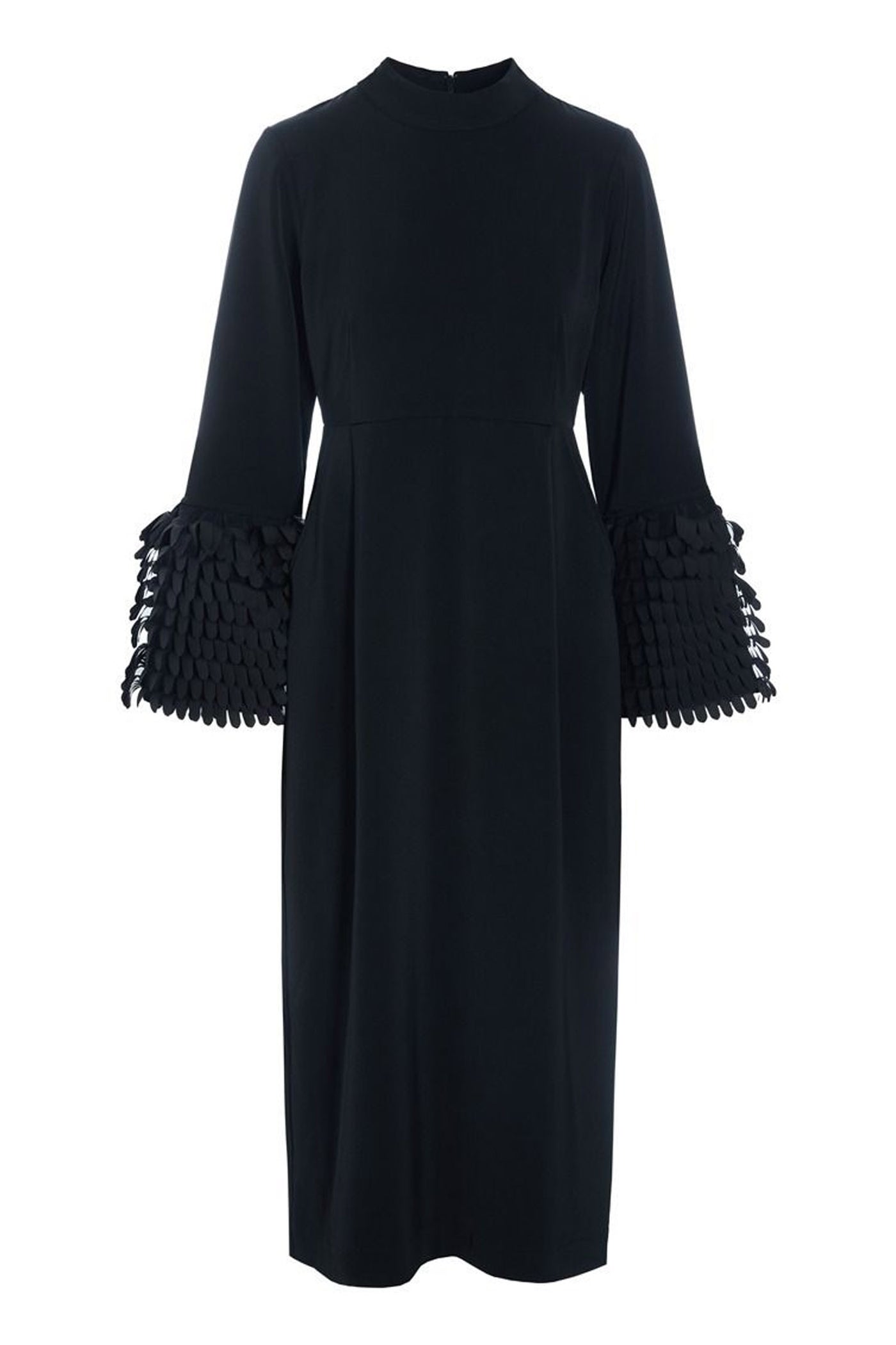 Sakura stretch kjole med flæse Black - 259-2454-5493