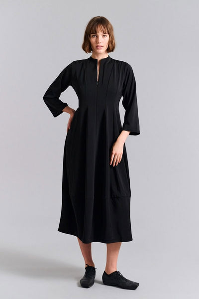 Sakura stretch kjole med krave Black - 259-2454-5491 Thumbnail