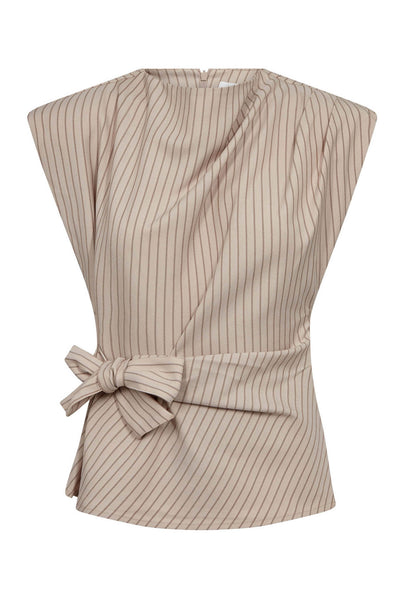 SalvieCC Pleat Top 199-Bone - 45068 Thumbnail