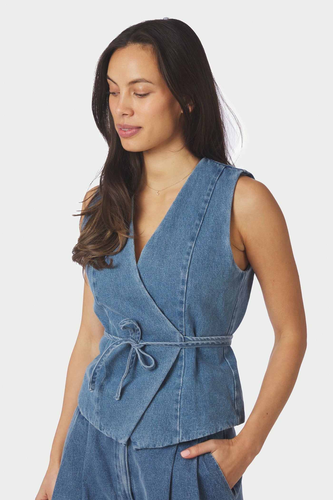 Samara Denim Waistcoat Blue - 168983