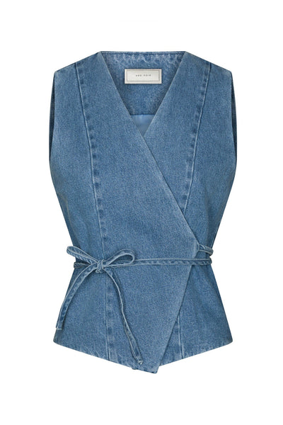 Samara Denim Waistcoat Blue - 168983 Thumbnail