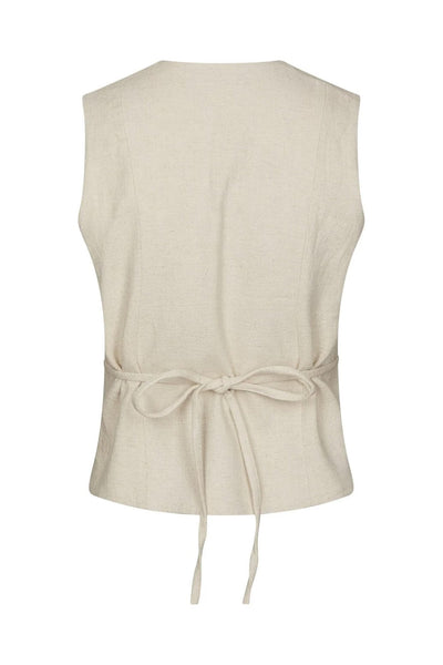 Samara Ramie Waistcoat Natural - 165105 Thumbnail